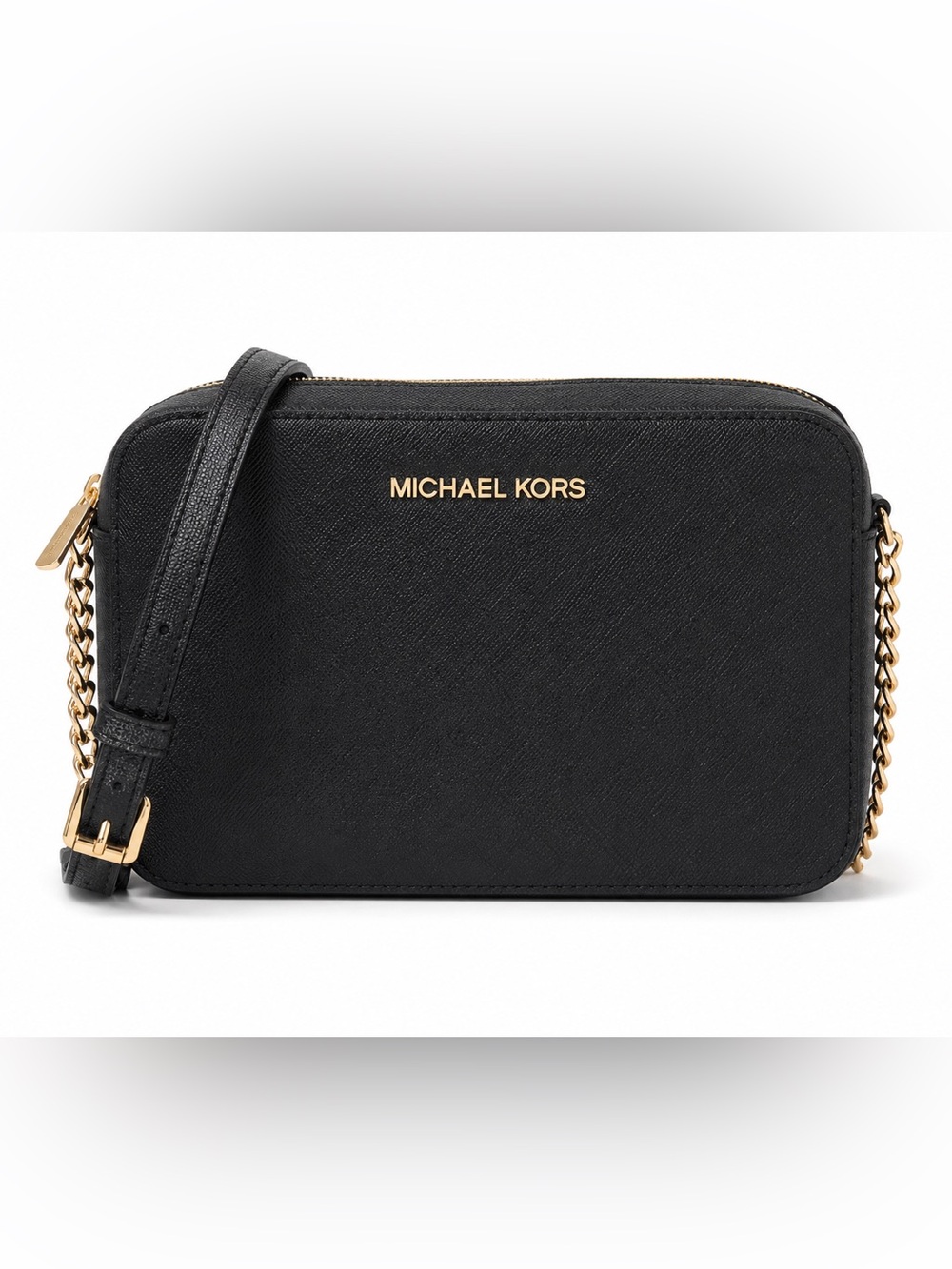 Michael Kors |  Black and Gold Jet Set Crossbody